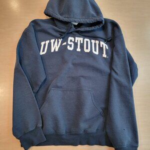 UW-Stout College Sweatshirt Medium Navy Blue